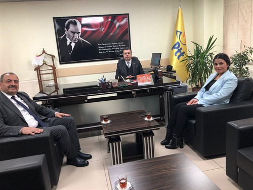 Kaymakamımız Sayın Emine KARATAŞ YILDIZ, Nevşehir PTT Başmüdürü Sayın Niyazi BAL' a nezaket ziyaretinde bulundu.